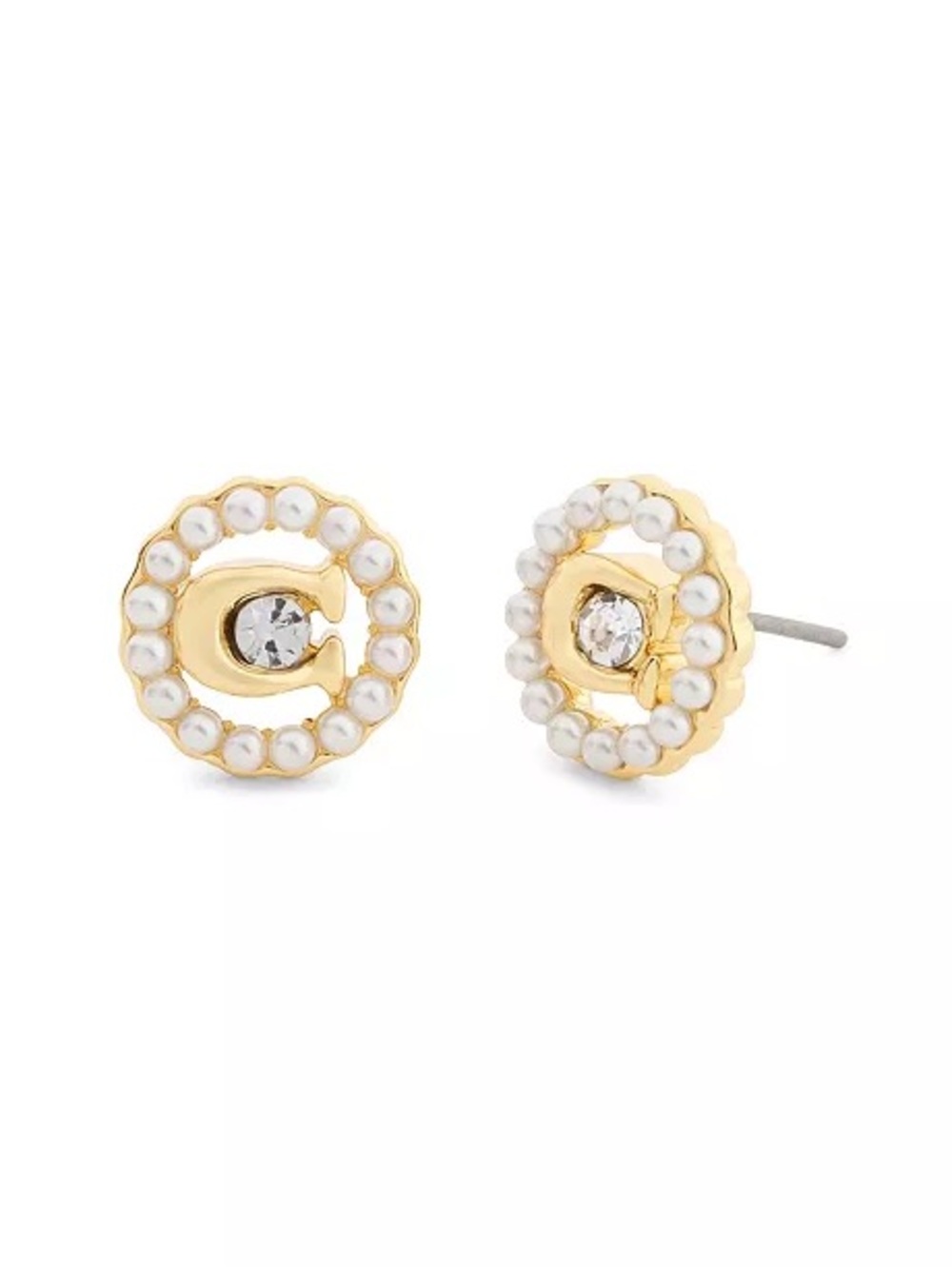 NWOT Coach Faux Stone Signature C Mother of Pearl Stud Earrings